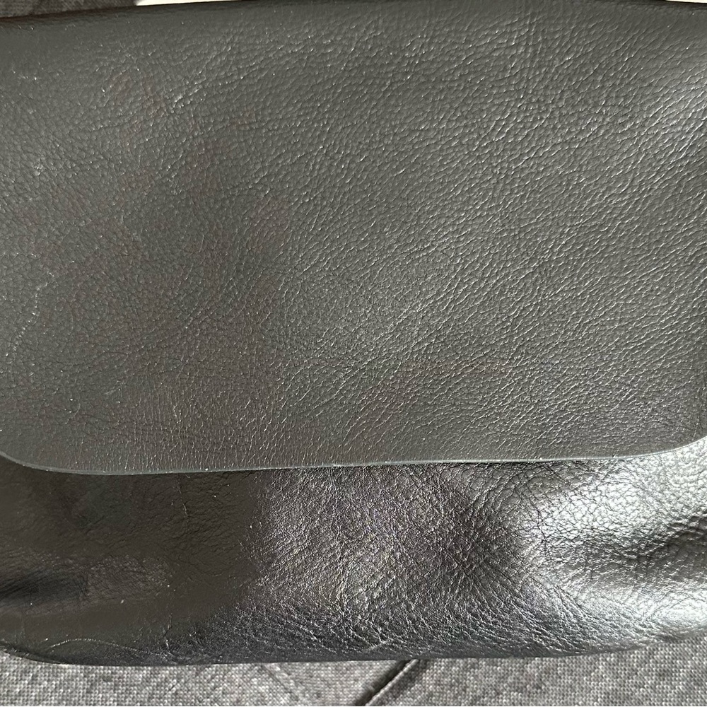 Fossil Black Leather Bag with Gold Accents